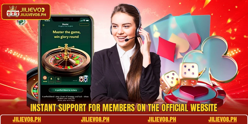 Instant support for members on the official website