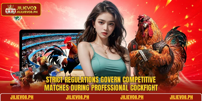 Strict regulations govern competitive matches during professional cockfight